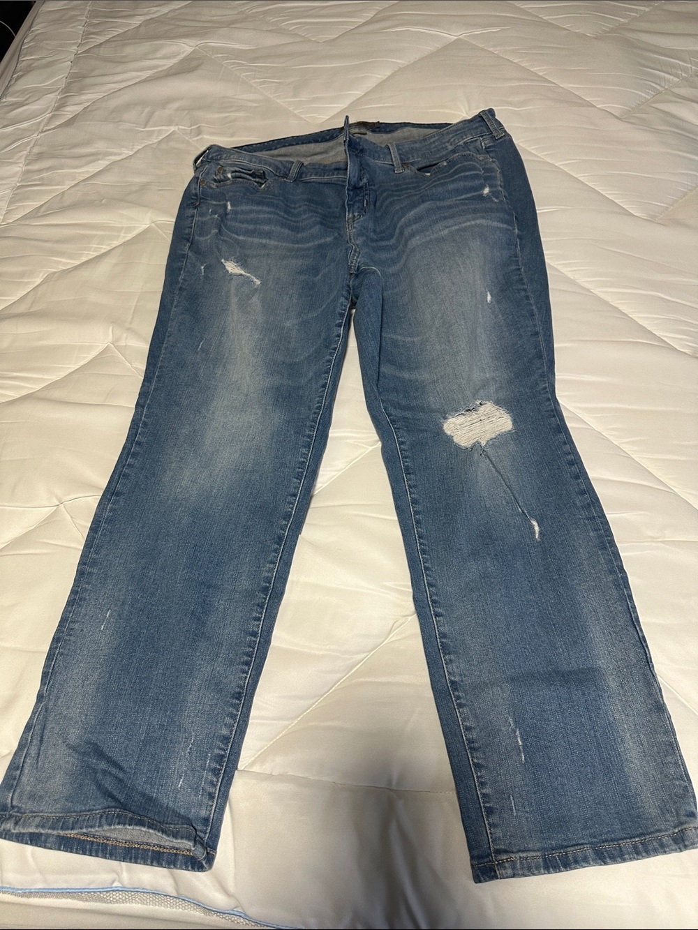 torrid Distressed Medium Blue Flare Jeans